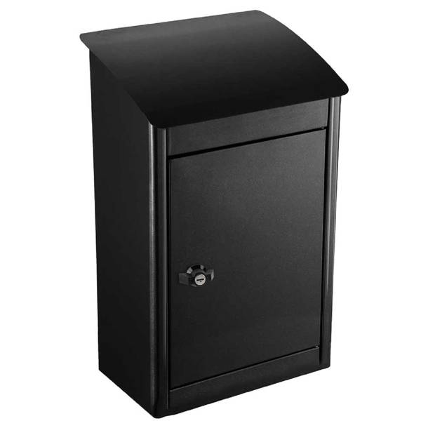 SMART PARCEL BOX Boite Aux Lettres Colis, Fixation Murale, Individuelle, Acier Galvanisé, 3 Clés, Gris Foncé, 44 X 35 X 58 Cm